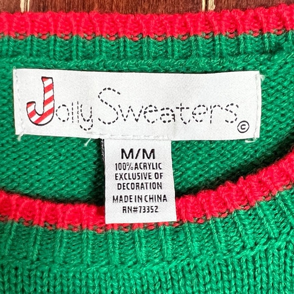 Jolly Sweaters Ugly Christmas Sweater Disco Dancing Dinosaur Men's Size Medium - Picture 6 of 10